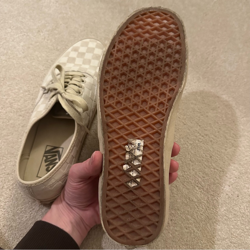 Vans Beige Checkered Sneakers - Picture 8 of 8